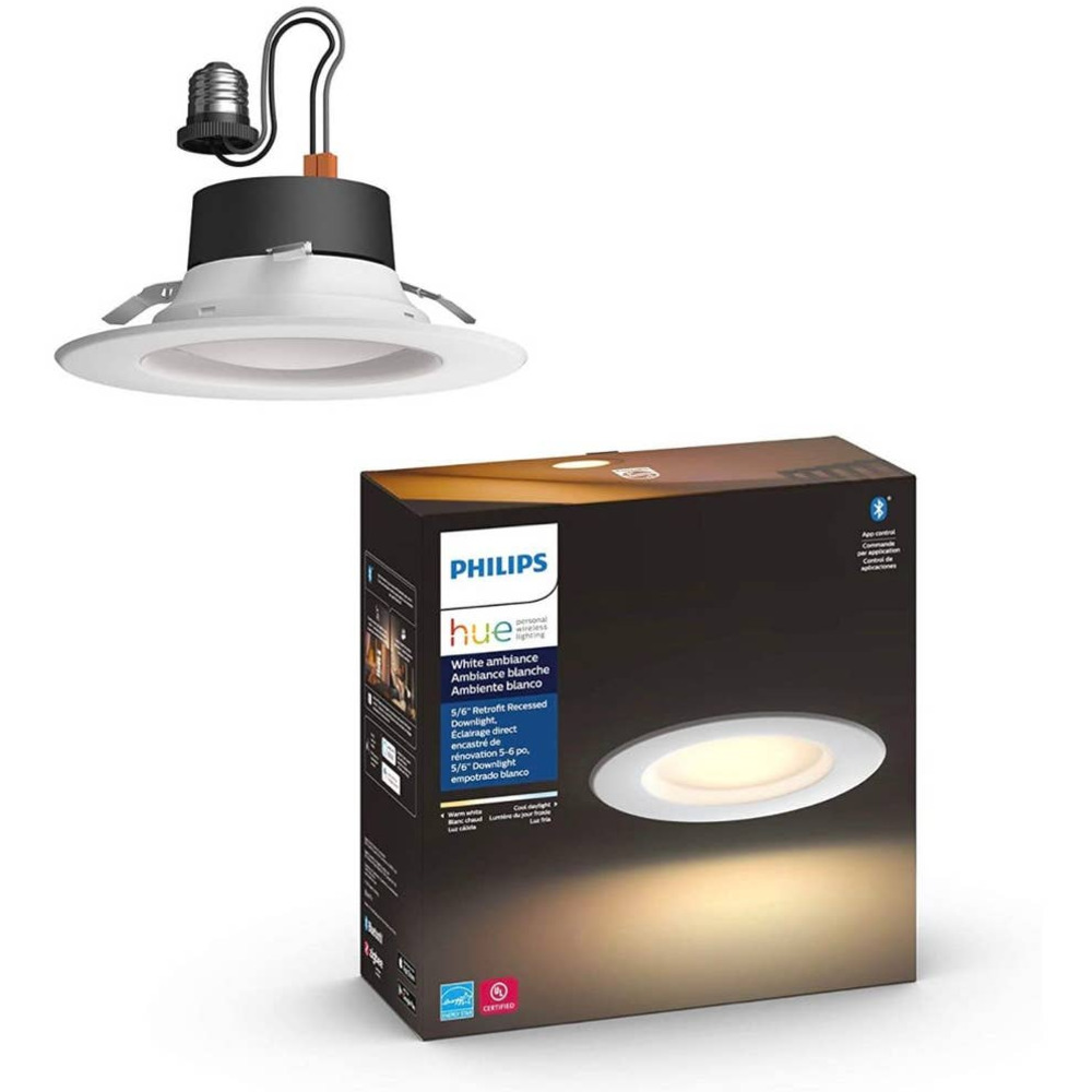 White Ambiance LED Smart Retrofit Recessed Downlight, Warm-to-Cool White…